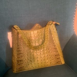 Green croc like texture purse and wallet set